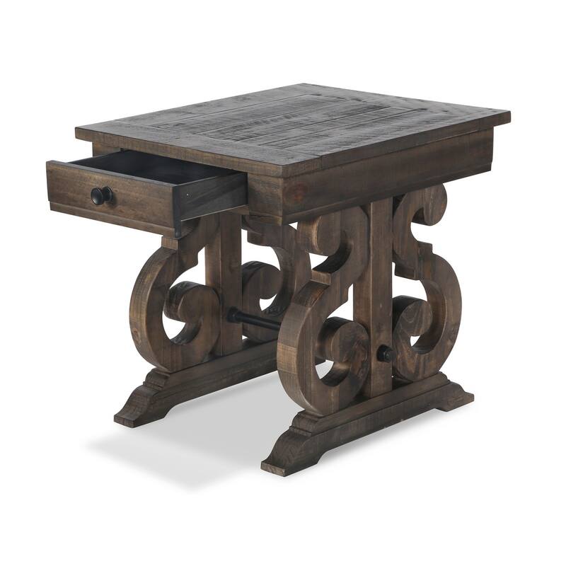 Magnussen Home Bellamy Peppercorn Rectangular End Table - 22''W x 26''D x 24''H