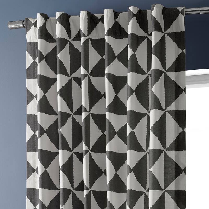Exclusive Fabrics Textured Cotton Printed Curtains for Bedroom and Living room (1 Panel)