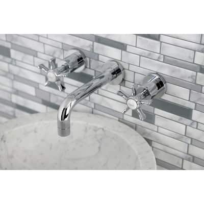 Kingston Brass Hamilton Two-Handle 3-Hole Wall Mount Bathroom Faucet