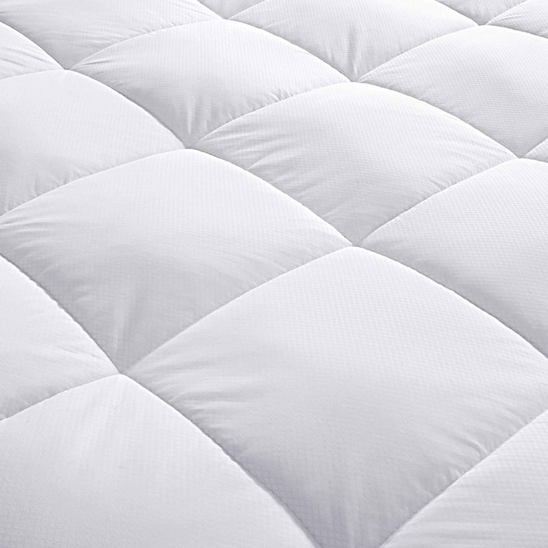 PCM Cool Touch Cooling White Mattress Pad & Protector with Elastic Deep Pocket