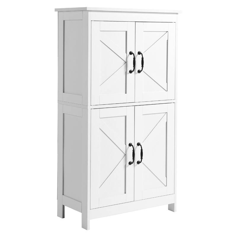 Freestanding Bathroom Cabinet with 4 Doors for Home Storage - 11.8 x 23.6 x 43.3 in