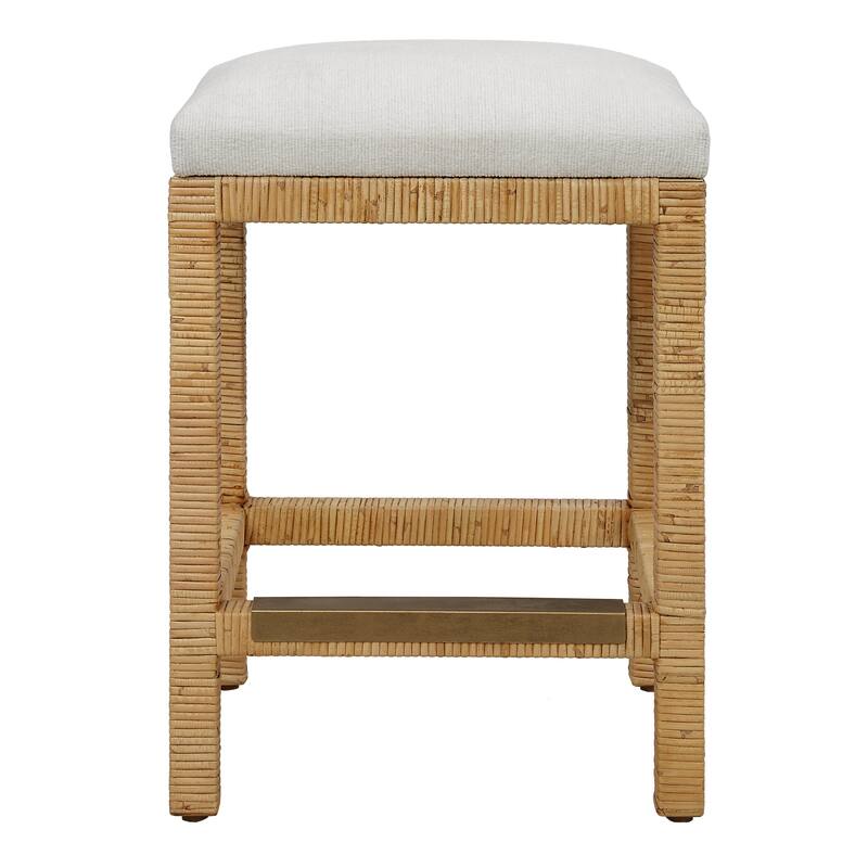 Uttermost Muriel Rattan Counter Stool - 16"D x 18"W x 26"H