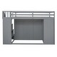 preview thumbnail 15 of 38, Full Size Wood Loft Bed With Wardrobes, Cabinets and Drawers, Gray