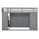 preview thumbnail 14 of 18, Gray Full Size Wood Loft Bed With Built-in Wardrobes, Cabinets and Drawers for Bedroom