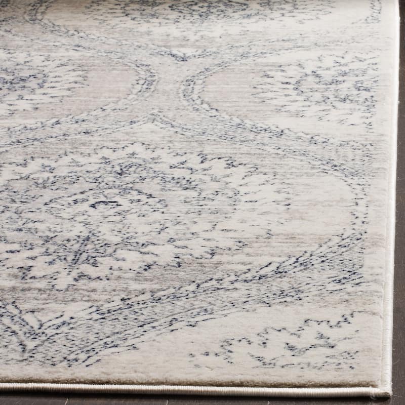 SAFAVIEH Carnegie Jaunita Modern Distressed Oriental Rug - Light Grey/Cream - 8' x 10'