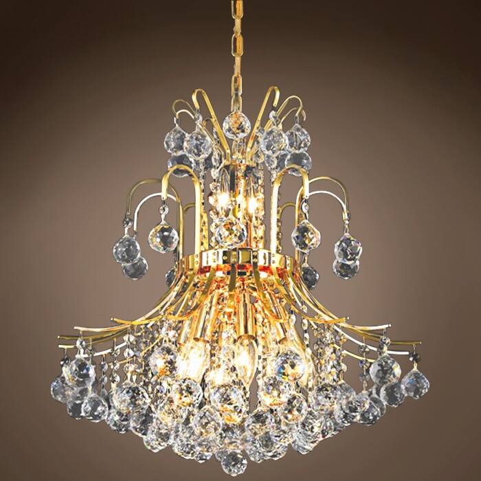 Contour 10 Light 19" Gold Chandelier With Clear European Crystals - 23.00