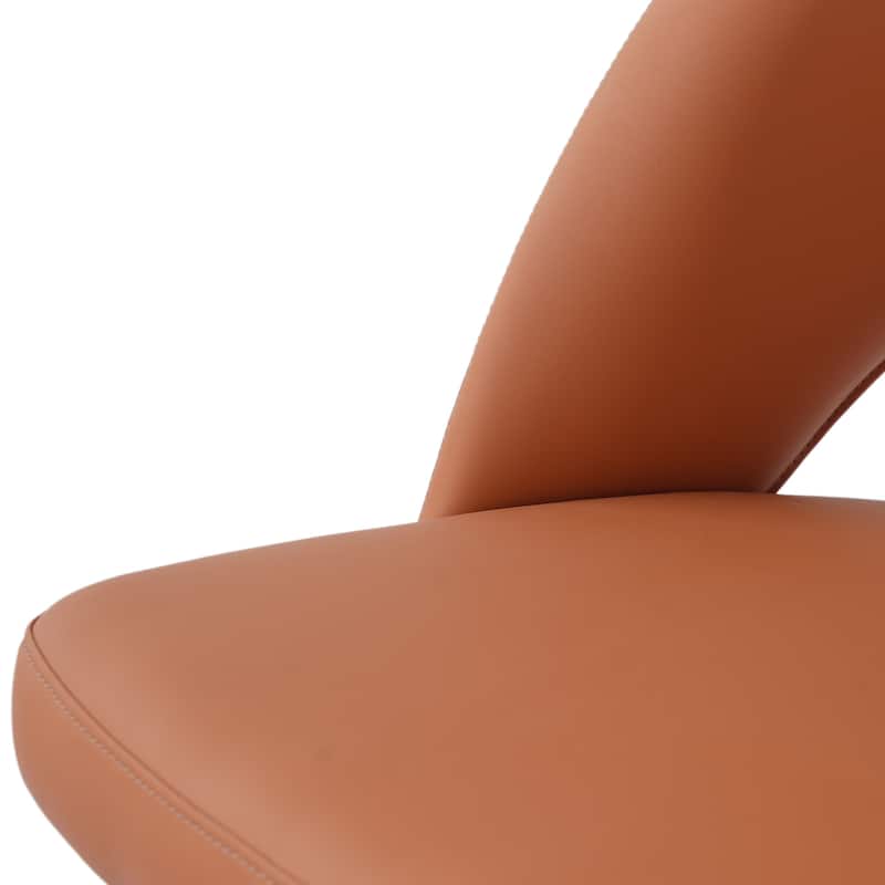 18.5''H Faux Leather Dining Chairs with Gold Metal Legs (Set of 2)