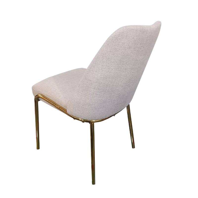 Lumen Modern Upholstered Kitchen Dining Chair with Gold Steel Legs Ergonomic Accent Chair