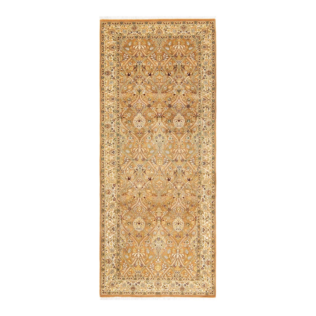 Overton Handknotted Wool Traditional Oriental Brown Runner