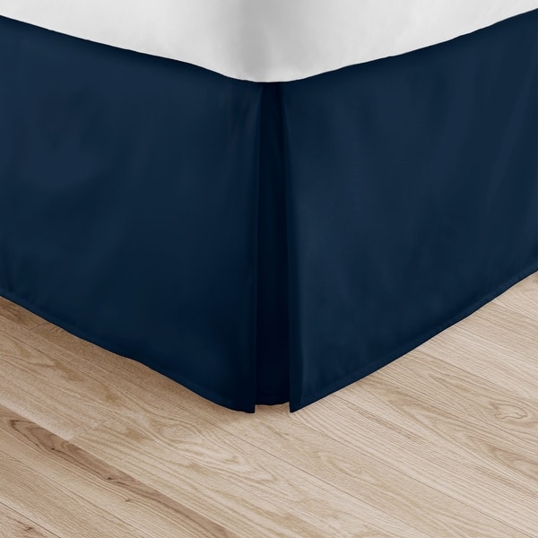 slide 2 of 7, Becky Cameron Pleated 14-inch Drop Bed Skirt California King - Navy