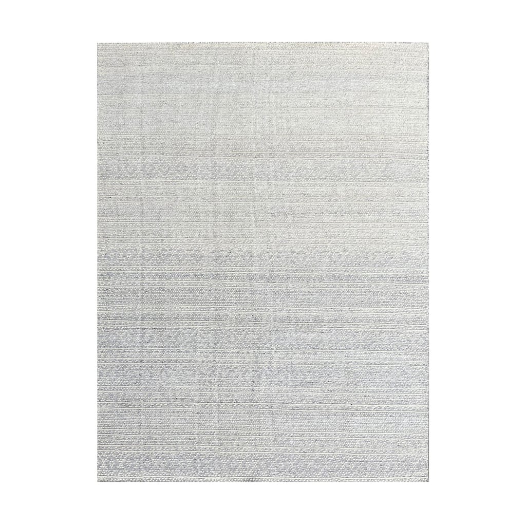 Ivory Hand-Knotted Wool Modern Lori Baft Gabbeh Solid Color Rug, 6' x 9', plush stylish floor rug - L