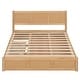 preview thumbnail 7 of 10, Queen Size Wood Platform Bed with Underneath Storage and 2-Drawers, Wood Color