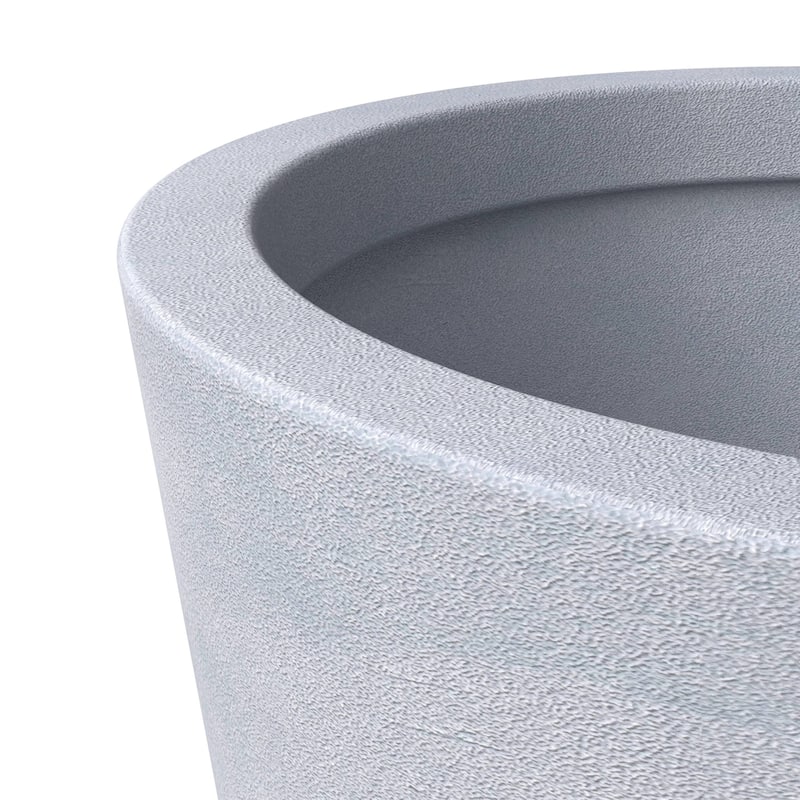 Pebble Tapered Modern Round Fiberstone and MGO Clay Planter Pot with Drainage for Home Garden Office Patio Porch Patio