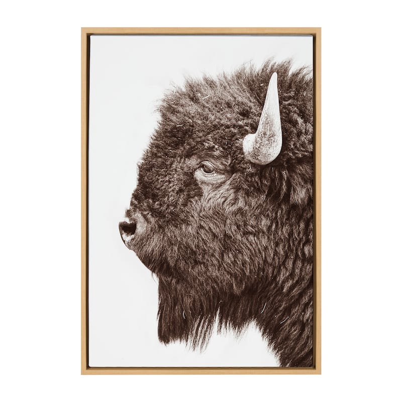 Kate and Laurel Sylvie Bison Profile Framed Canvas by Amy Peterson Art Studio