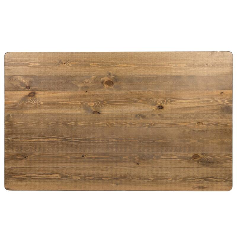 60" x 38" Rectangular Antique Rustic Solid Pine Farm Dining Table