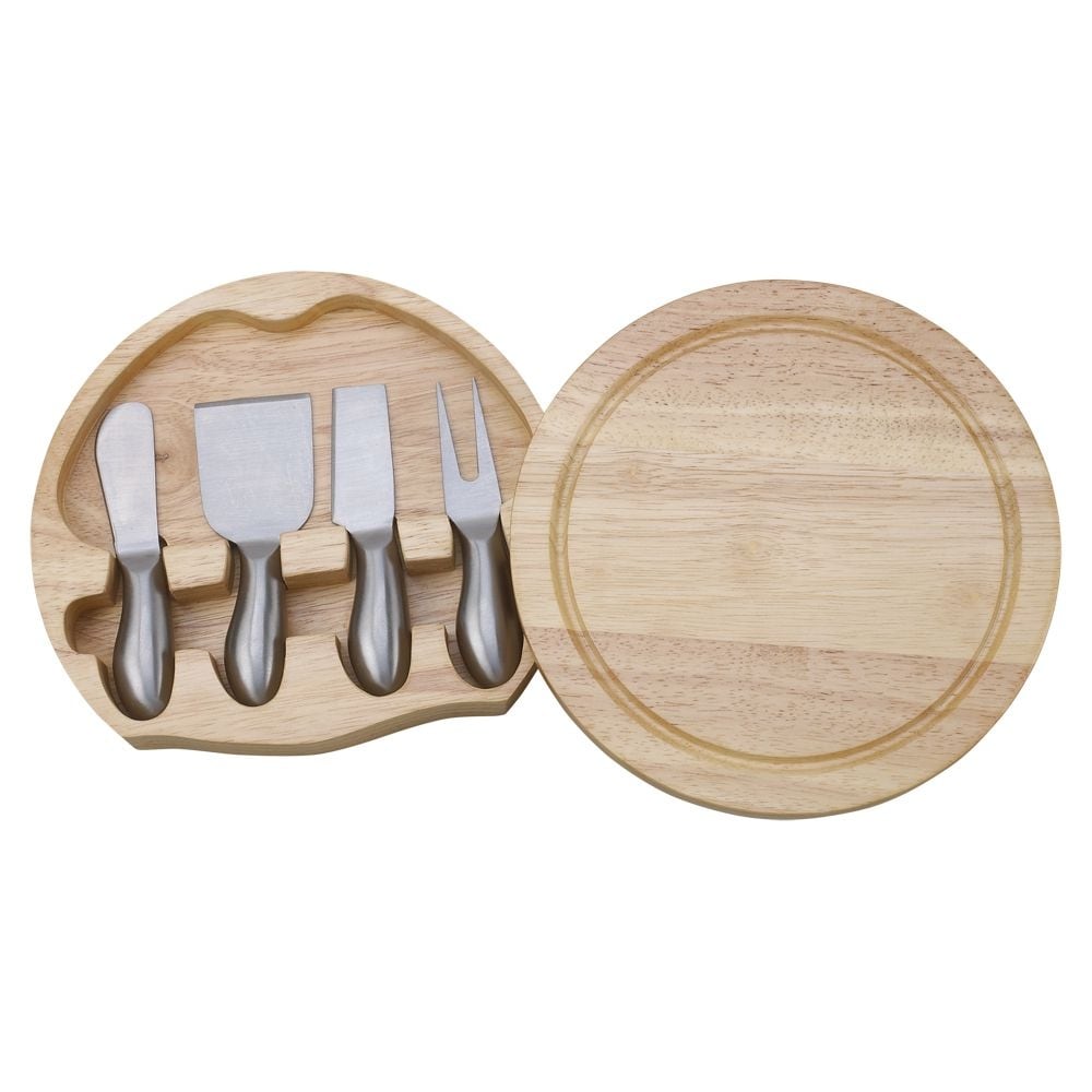 Round Swiveling Cheeseboard With 4 Metal... - 8.75