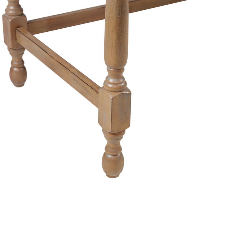 Roomfitters Solid Wood Home Office Writing Desk with Single Drawer and Elegant Turned Legs, Reclaimed Natural