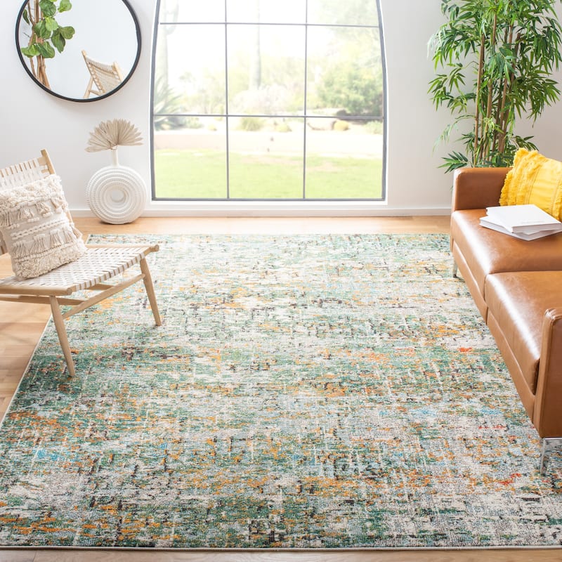 SAFAVIEH Madison Loane Modern Abstract Rug - 12' x 18' - Green/Turquoise