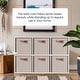 preview thumbnail 56 of 64, Foldable Collapsible Storage Box Bins Linen Fabric Shelf Basket Cube Organizer with Leather Handles - Set of 6