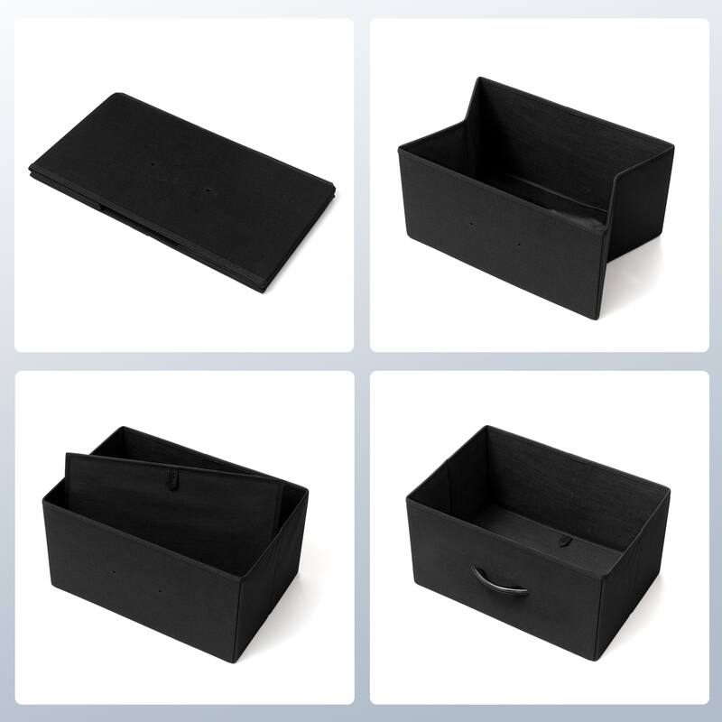 Foldable Drawer Fabric Storage Cubes Organizer Set Drawers of Closet Dresser Chest - Set of 2