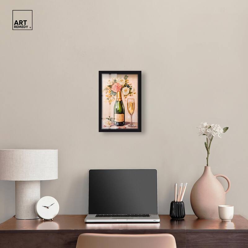 Blooming Champagne Vase Shadowbox by Art Remedy