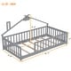 preview thumbnail 9 of 41, Simple wooden floor bed with guard rails