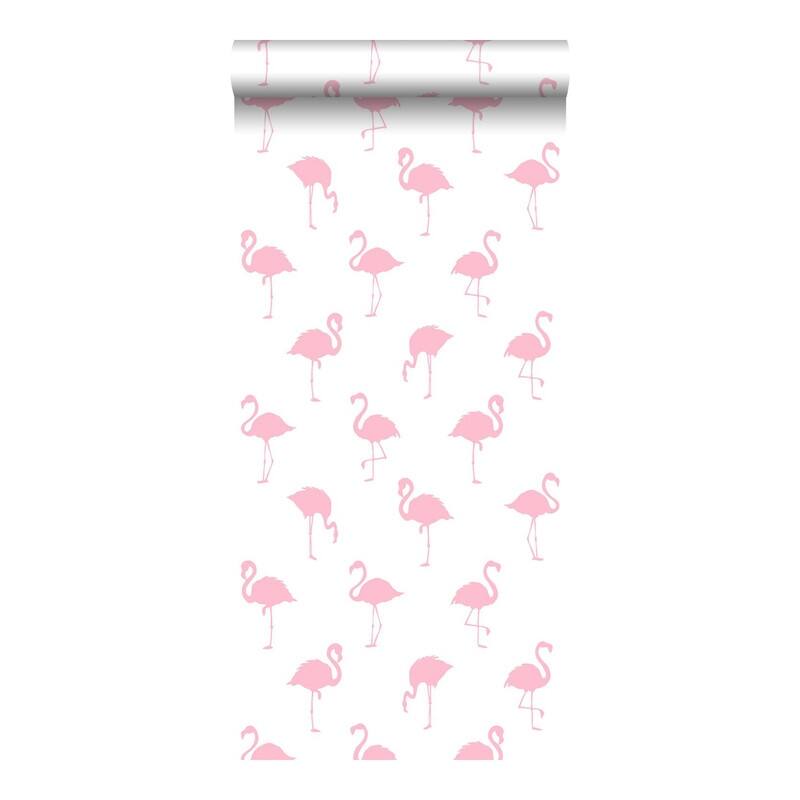 ESTA Home Lovett Pink Flamingo Wallpaper - 20.5 x 396 x 0.025