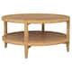 Camillo Round Solid Wood Coffee Table with Shelf Maple Brown - 35.50 ...