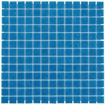 Apollo tile 12" x 12" Dune Glossy Azure Blue Glass Tile (20 sq ft/case) - 20 Pack