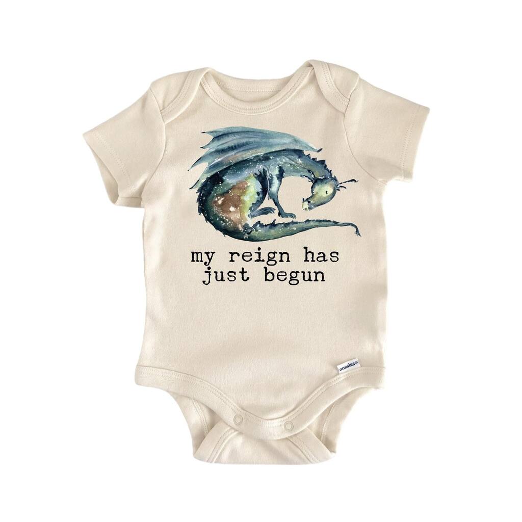 Sleeping Dragon Green - Baby Boy Girl Clothes Infant Bodysuit Funny Cute Newborn