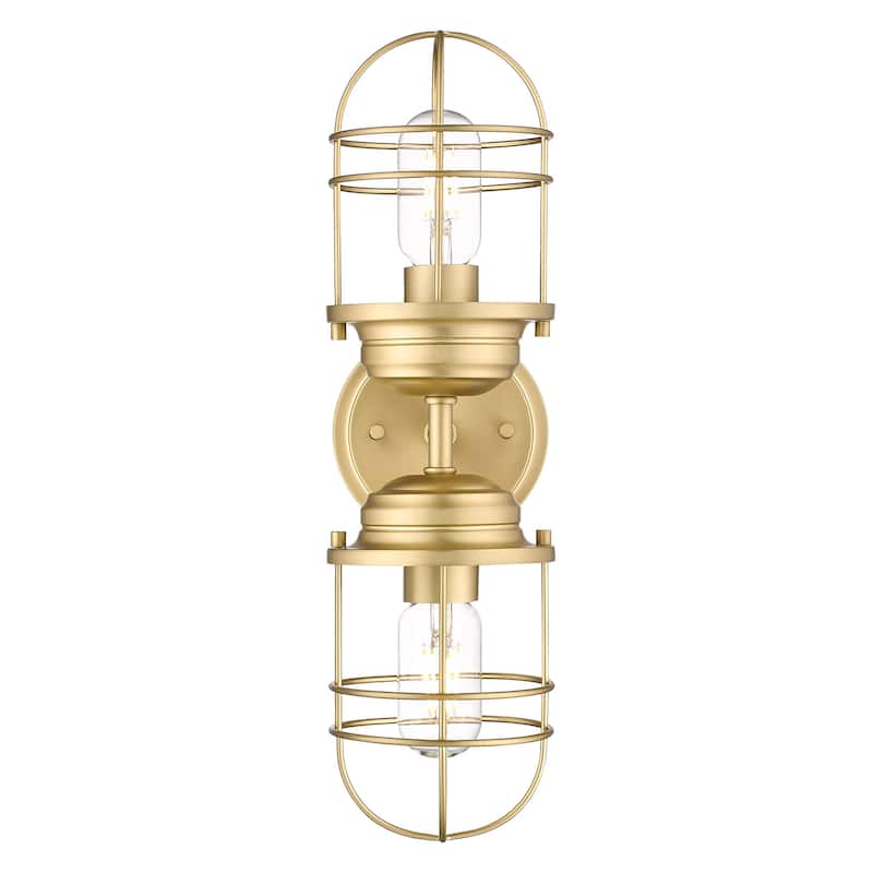 Golden Lighting Seaport 2 Light 17" Tall Bathroom Sconce