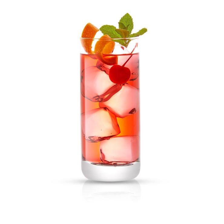 JoyJolt Faye 13 oz Highball Glasses Set of 6 Drinking Glasses