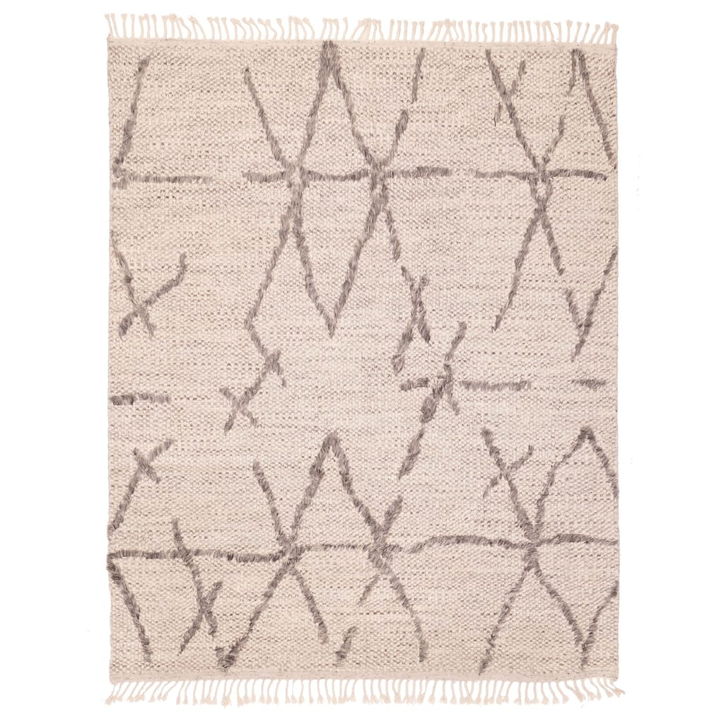 ECARPETGALLERY Hand-knotted Looma Light Grey Wool Rug - 8'0 x 10'3