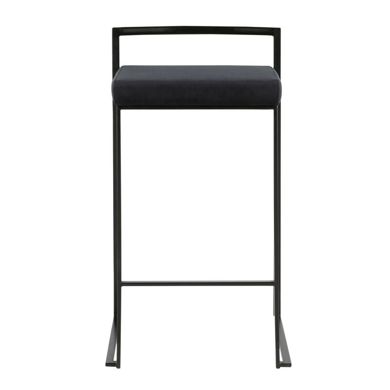 Porch & Den Forrest Contemporary Black Stackable Fully Welded Counter Stool (Set of 2)