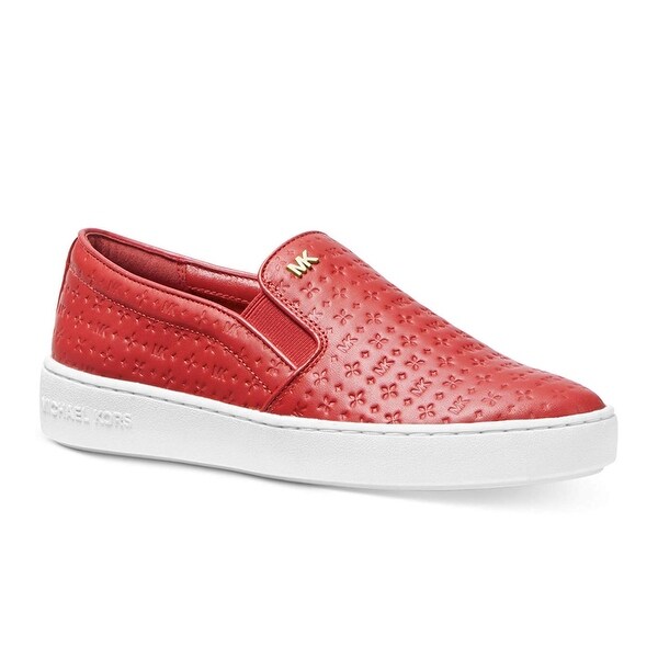 red slip on sneakers