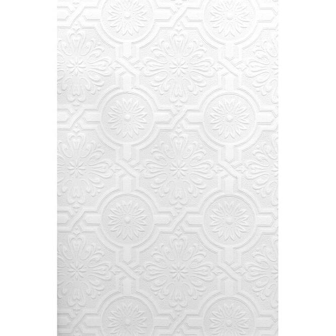 Brewster Nazareth Ornate Tiles Paintable Wallpaper - 20.5in x 396in x 0.025in