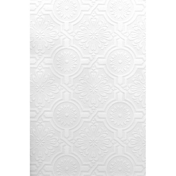 Brewster Nazareth Ornate Tiles Paintable Wallpaper - 20.5in x 396in x 0.025in