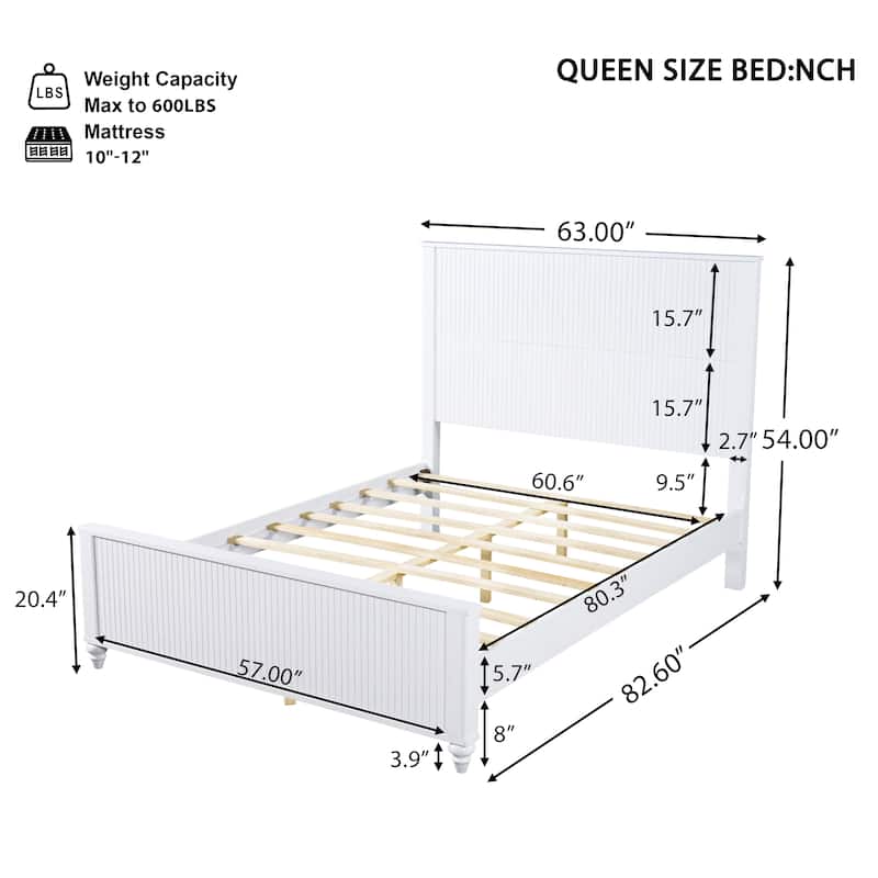Christopher Knight Home - Silverton Modern 3-Piece Bedroom Set with Classic Grooved Panels Bed Frame & Matching Nightstands