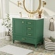 preview thumbnail 57 of 70, GDFStudio - Aurea 36" Bathroom Vanity with Ceramic Sink, Soft-Close Door & 3 Drawers