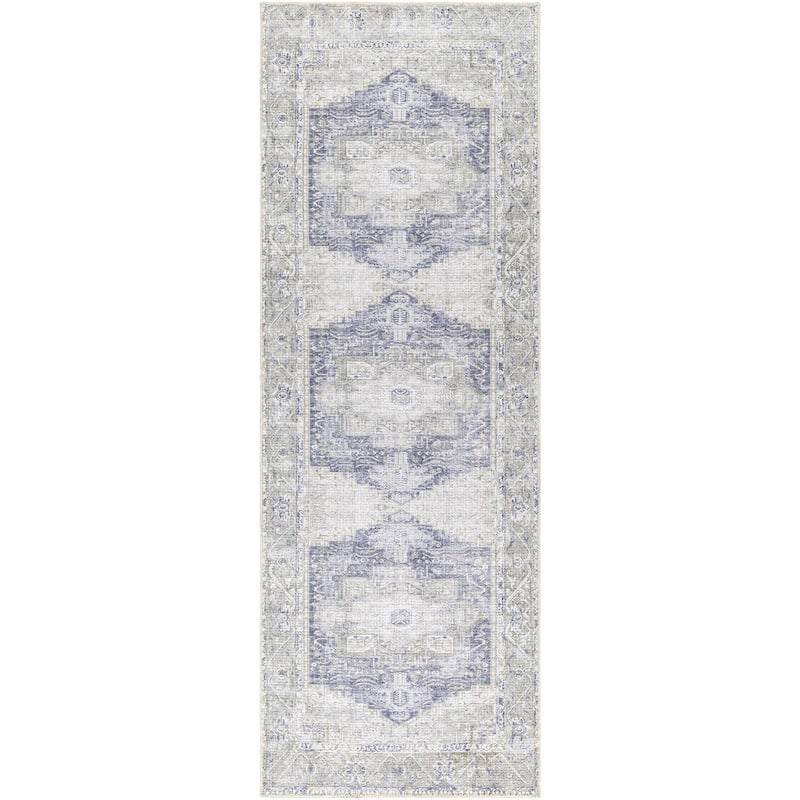Livabliss Amelie Vintage Medallion Machine Washable Area Rug