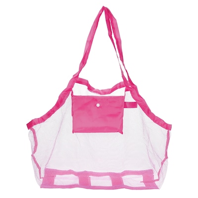 Mesh Beach Bag, Large Sand Backpack Sea Shell Tote Bags, Rose Red - Rose Red