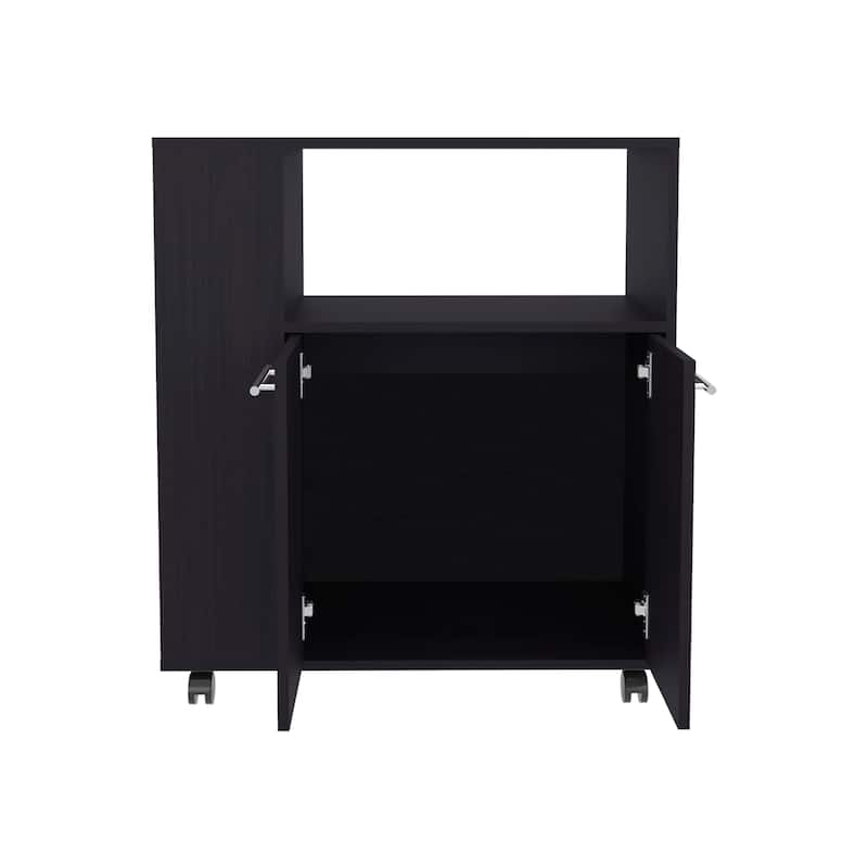 Kitchen Cart, 2 Doors, 3 Shelves, 4 Wheels