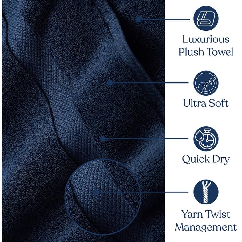 Delara Organic Cotton Luxuriously Plush Bath Sheet | GOTS & OEKO-TEX Certified | 650 GSM Long Staple