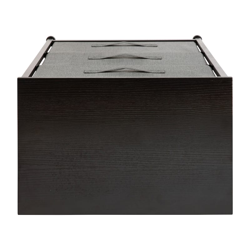 3 Drawer Vertical Storage Dresser with Wood Top & Fabric Pull Drawers