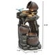 preview thumbnail 13 of 11, Rustic Pots on Tree Resin Outdoor Fountain with LED Lights