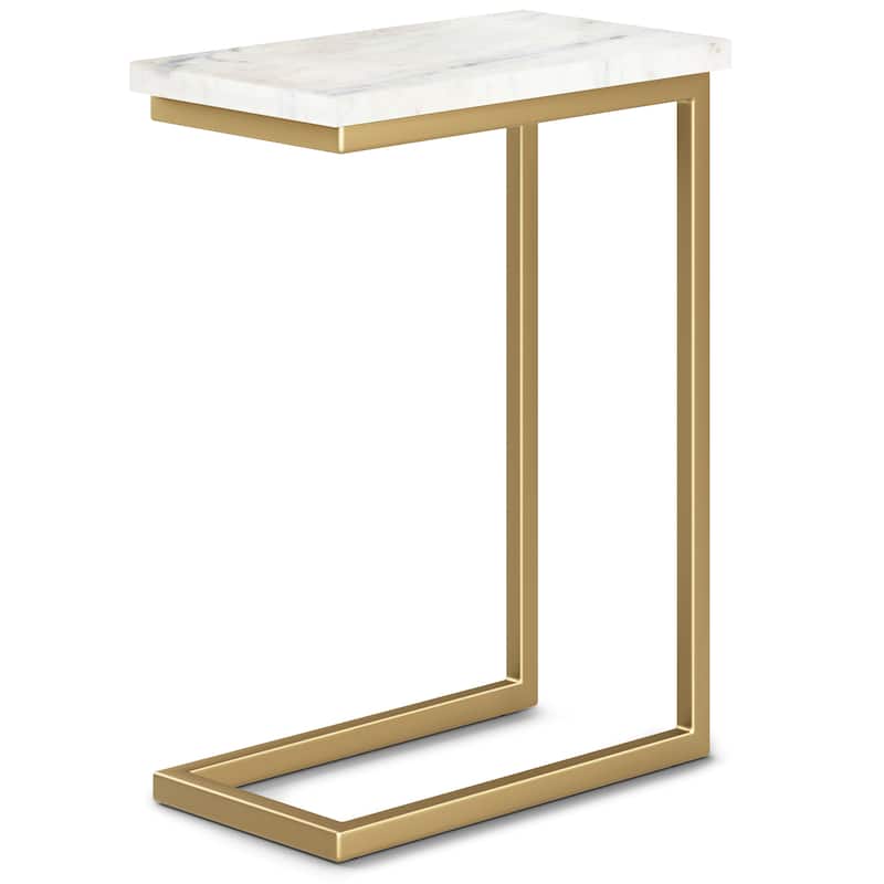 WYNDENHALL Rhonda 18 inch Wide Solid Metal Industrial C Side Table - 18 W x 10 D x 24 H