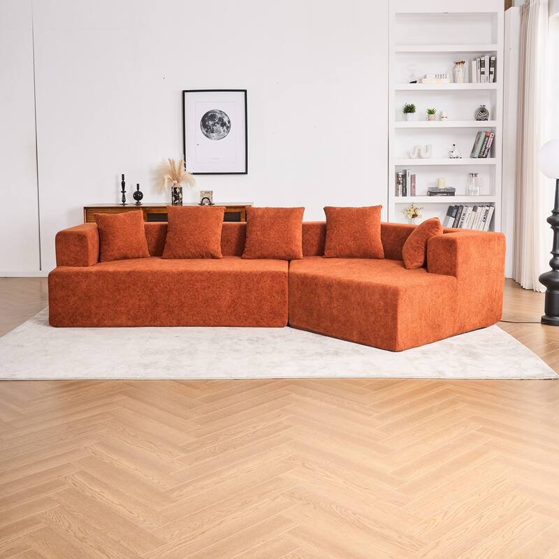 Special Shape Sleeper Sofa Chenille Floor Couch Deep Seat Recliner