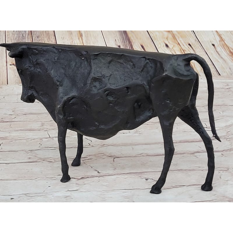 Modern Art Pico Bronze Bull Statue Cubist Figure Sculpture El Toro Black Sale