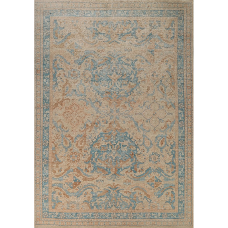 Vegetable Dye Transitional Oushak Turkish Rug Hand-Knotted Wool Carpet - 8'11"x 11'11"