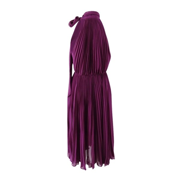 betsey johnson pleated chiffon halter dress